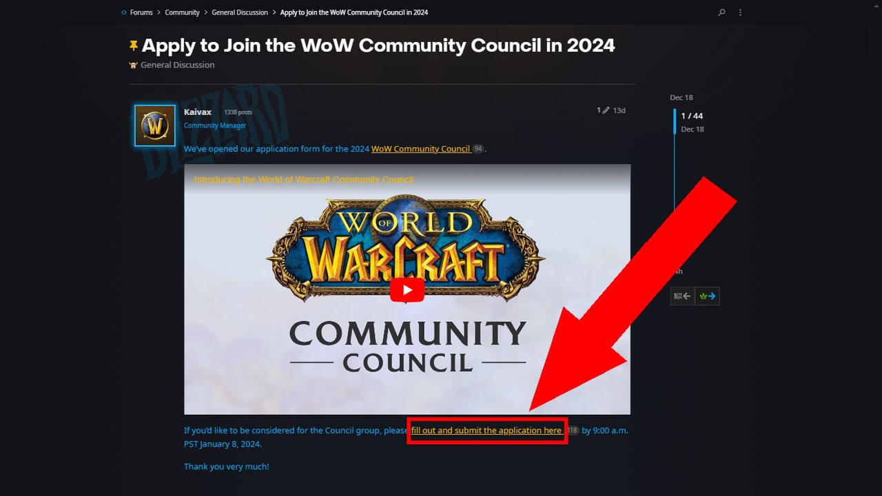 World of Warcraft come unirsi al WoW Community Council