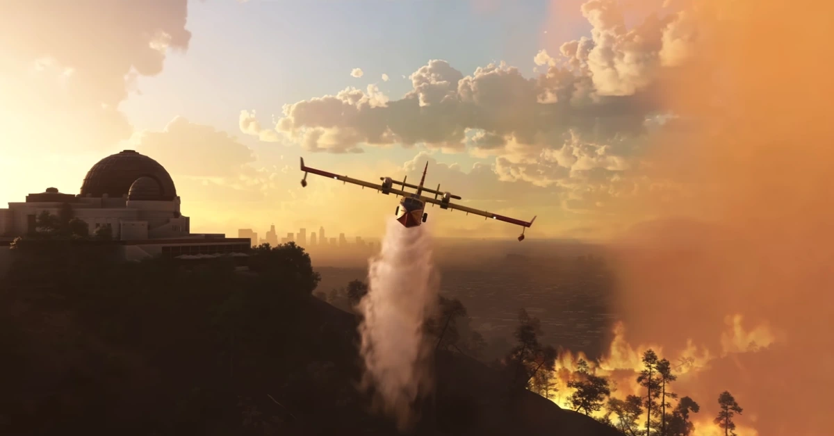 Microsoft Flight Simulator 2024 Imagen de lucha contra incendios