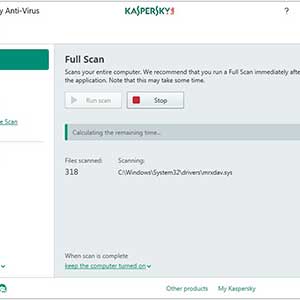 Kaspersky Anti-Virus Scansione